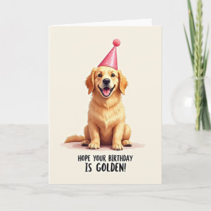 Golden Canine Birthday Card