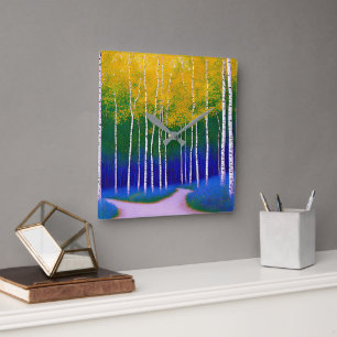 Golden Canopy – A Woodland Landscape       Square Wall Clock