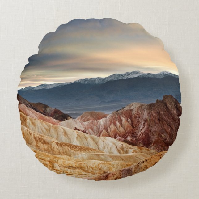 Golden Canyon at Sunset Round Cushion (Front)