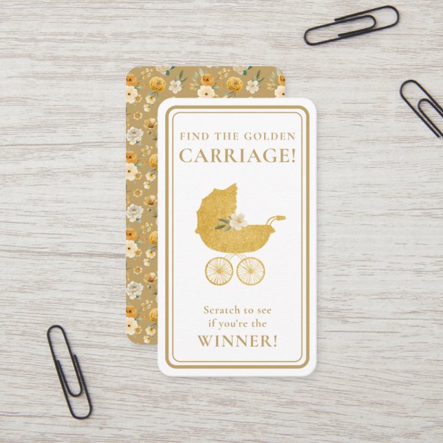 Golden Carriage Scratch-Off Game Card - Winner (Front/Back In Situ)