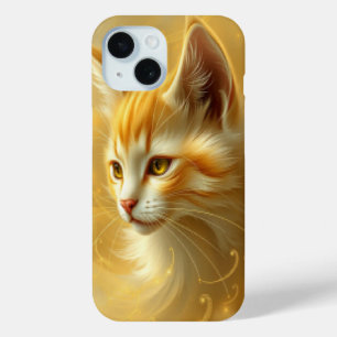 Golden cat iPhone 15 case