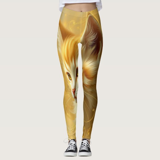 Golden cat  leggings (Front)