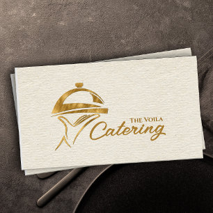 Golden Catering Tray Ornament Business Card