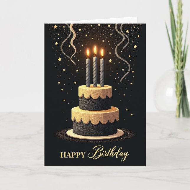 Golden Celebration Birthday Card (Front)