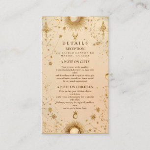 Golden Celestial Baroque Wedding Enclosure Card