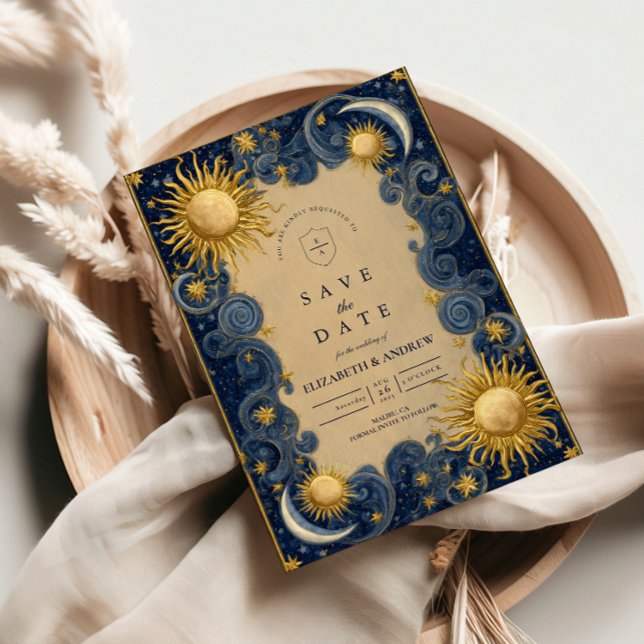 Golden Celestial Baroque Wedding Save The Date (Creator Uploaded)