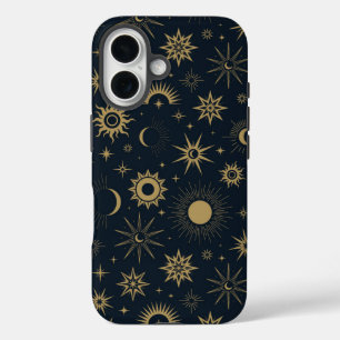 Golden Celestial Burst iPhone 16 Case