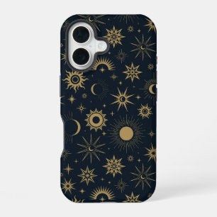Golden Celestial Burst iPhone 16 Case