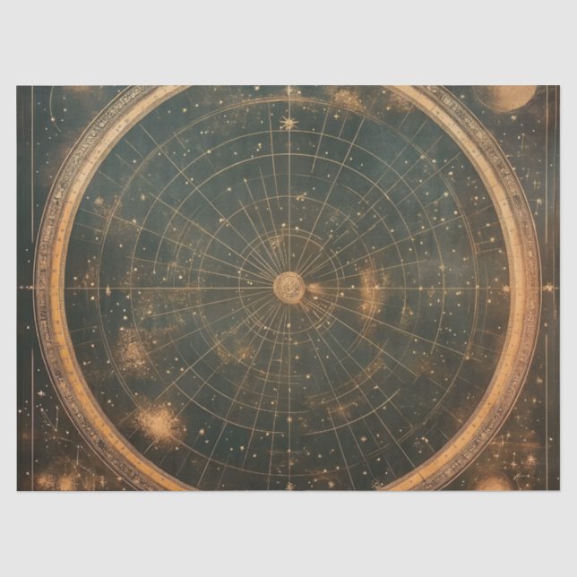Golden Celestial Star Map (2) Tissue Paper (Front)