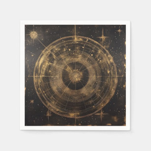 Golden Celestial Star Map (5) Napkin