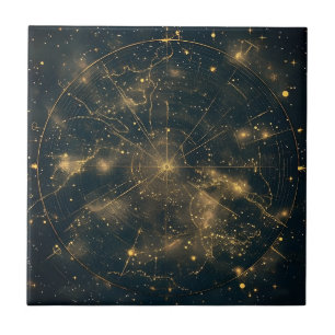 Golden Celestial Star Map (5) Tile