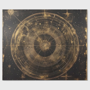 Golden Celestial Star Map (5) Wrapping Paper