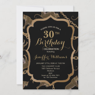 Golden chain glamour leopard cheetah               invitation