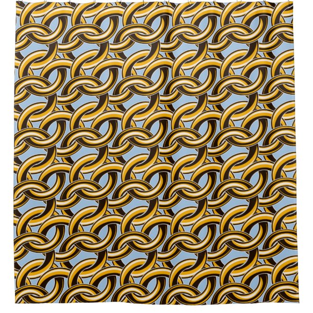 Golden chain links seamless pattern shower curtain (Front)