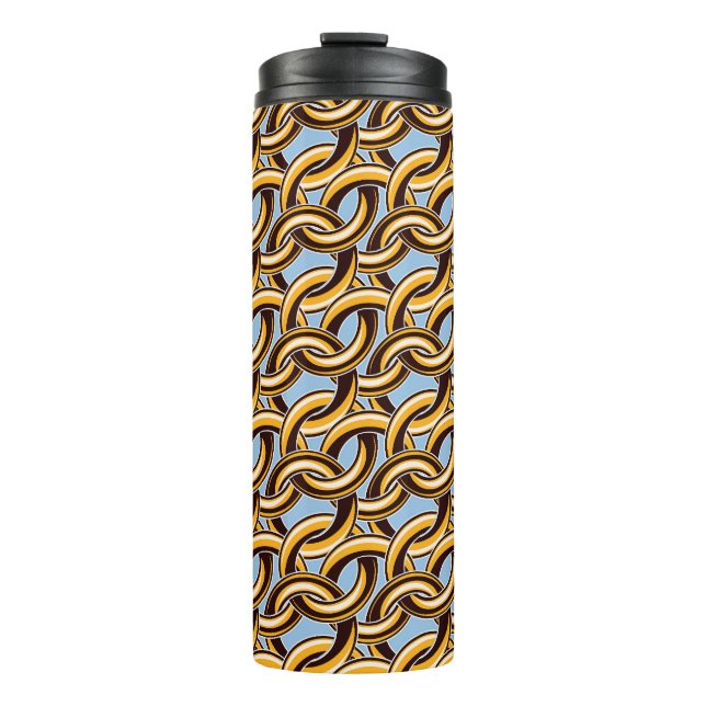 Golden chain links: seamless pattern. thermal tumbler (Front)