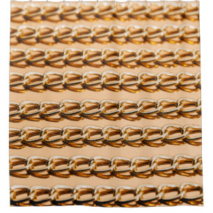 Golden Chains: Reflective Luxury Seamless Shower Curtain