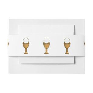 Golden Chalice and Host - Holy Communion Invitation Belly Band