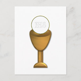 Golden Chalice and Host - Holy Communion Postcard