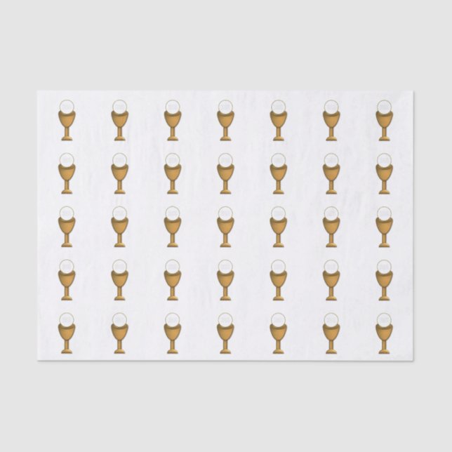 Golden Chalice and Host - Holy Communion Tissue Paper (Front)