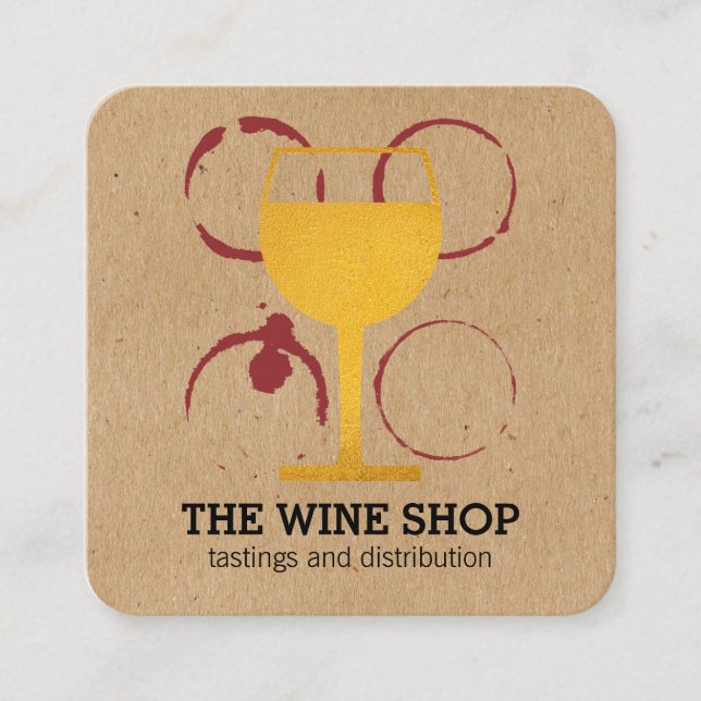 Golden Chalice Square Business Card (Front)