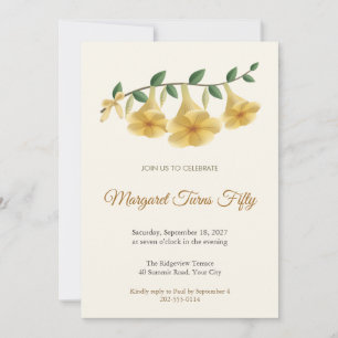 Golden Chalice Vine 50th Birthday Invitation