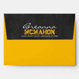 Golden Chalkboard Graduation Envelopes