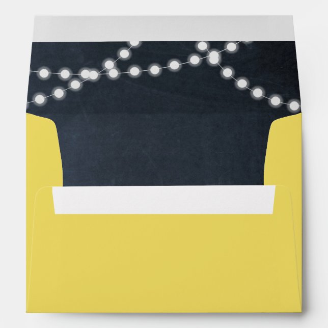 Golden Chalkboard Lights Personalised Envelopes (Back (Bottom))
