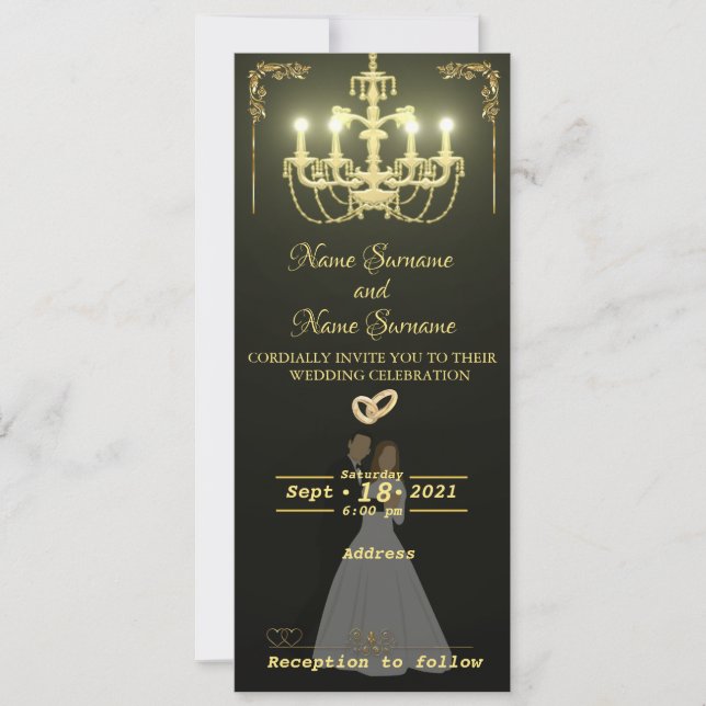 Golden chandelier invitation (Front)