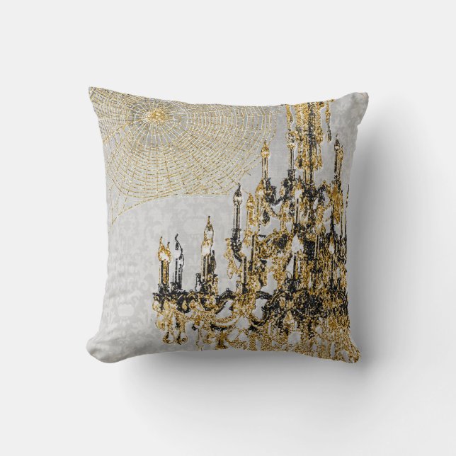 Golden Chandelier Pillow (Front)