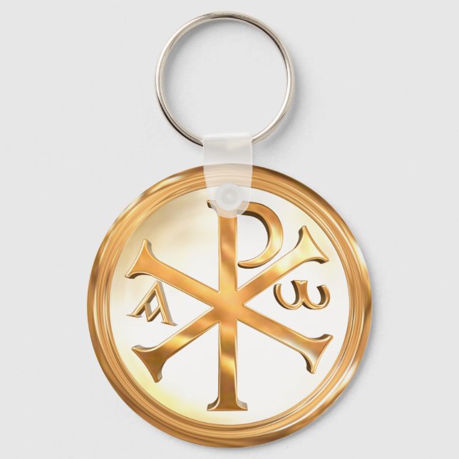 Golden Chi-Rho Key Ring (Front)