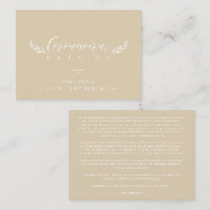 Golden Chic Wedding Minimalist Coronavirus Details Enclosure Card