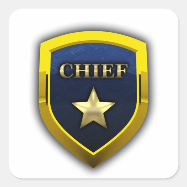 Golden Chief Badge Square Sticker (Front)