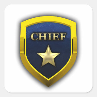 Golden Chief Badge Square Sticker