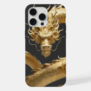 Golden Chinese Dragon Art   Mythical Creature Fant iPhone 15 Pro Max Case