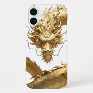 Golden Chinese Dragon Art Mythical Creature Fant iPhone 16 Plus Case