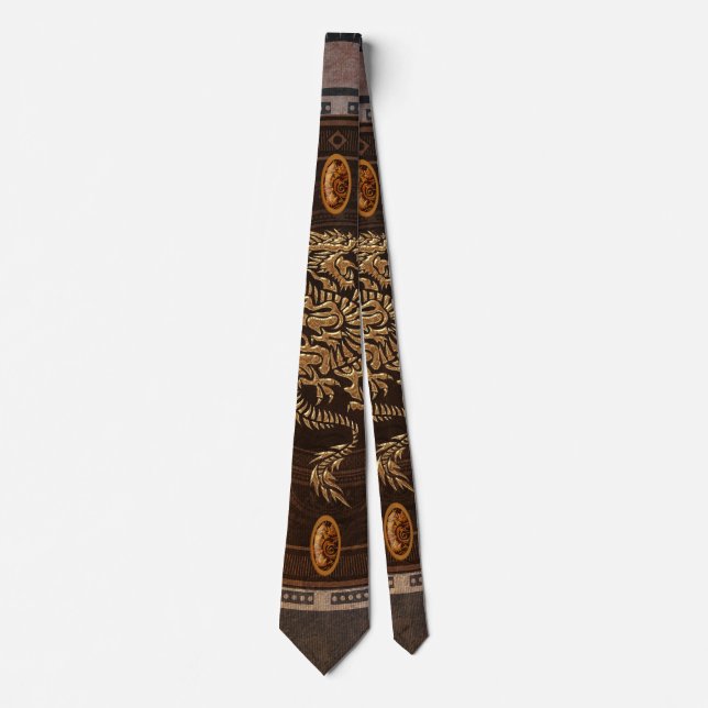 Golden chinese dragon tie (Front)