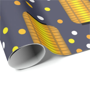 Golden Chinese Lanterns Wrapping Paper
