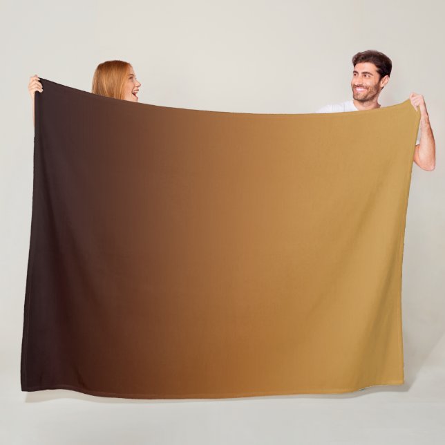 Golden Chocolate Brown Warm Colours Fleece Blanket (In Situ)