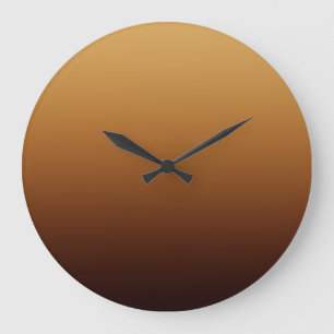 Golden Chocolate Brown Warm Colours Large Clock