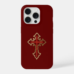 Golden Christian cross iPhone 15 Pro Case