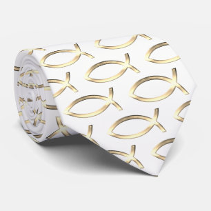 Golden Christian Fish   Faith Tie