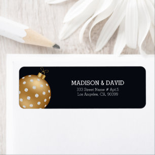 Golden Christmas Ball Label