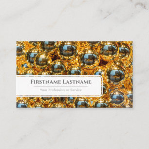 Golden Christmas balls professional Event Managers Business Card
