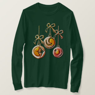 Golden Christmas Baubles and Bows  T-Shirt