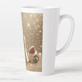 Golden Christmas Bell Latte Mug Holiday Design