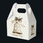 Golden Christmas Bell Shiny Stars Green Leaves Favour Box<br><div class="desc">Golden Christmas Bell Shiny Stars Green Leaves Favour Boxes. Unique,  beautiful,  stylish design. Easy to be personalised. Font style,  size and colours can be changed. Matching items available.</div>