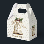 Golden Christmas Bell Shiny Stars Green Leaves Favour Box<br><div class="desc">Golden Christmas Bell Shiny Stars Green Leaves Favour Boxes. Unique,  beautiful,  stylish design. Easy to be personalised. Font style,  size and colours can be changed. Matching items available.</div>