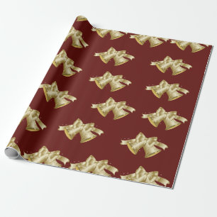 Golden Christmas Bells Wrapping Paper