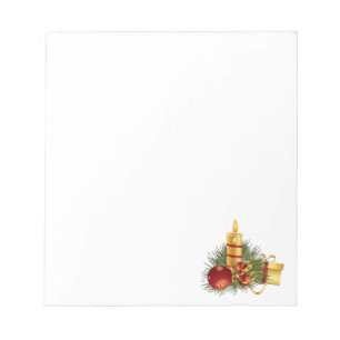 Golden Christmas Candle Notepad