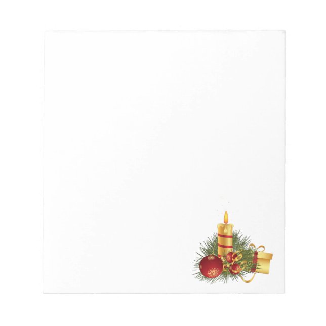 Golden Christmas Candle Notepad (Front)